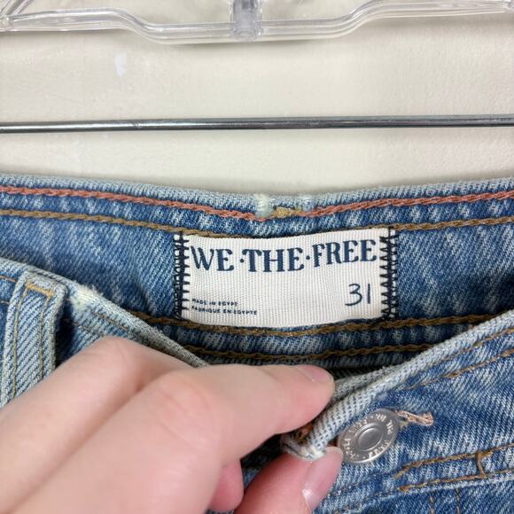 Free People We The Free Union Blue Xena High Rise Slim Straight Jeans - Picture 14 of 14